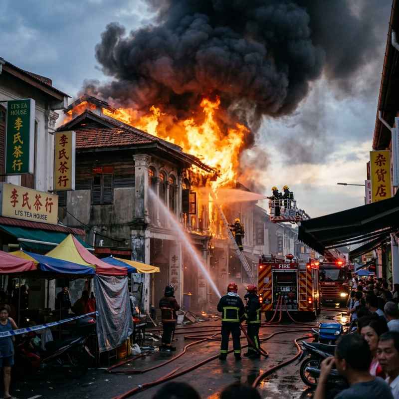 Massive Fire Destroys Shops at Pasar Ciputat
